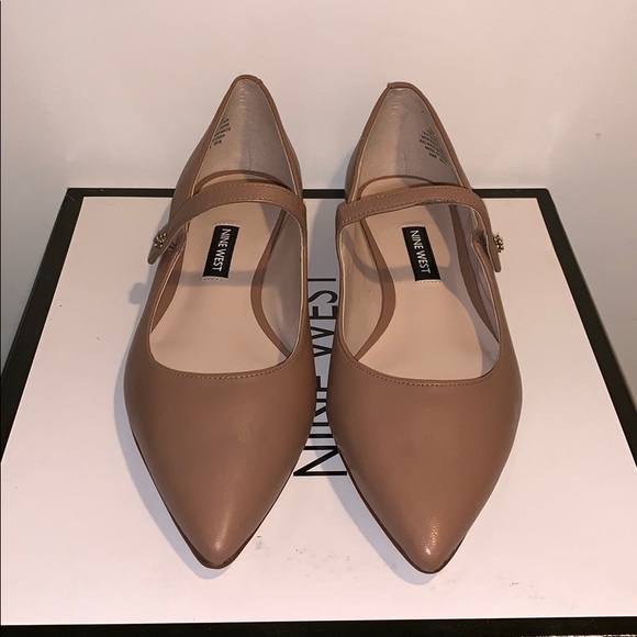nude mary jane flats